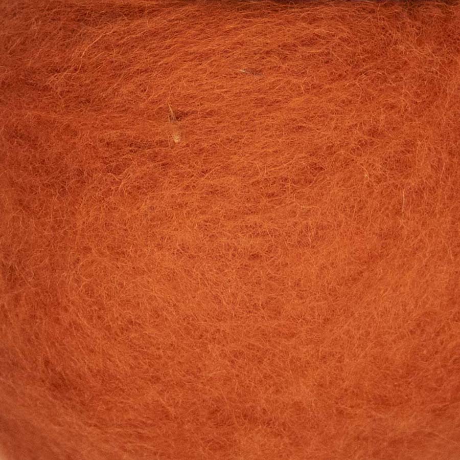 Carded Felt Wool Needle Felting Carded Batt Fox Orange Maori DHG Pumpkin