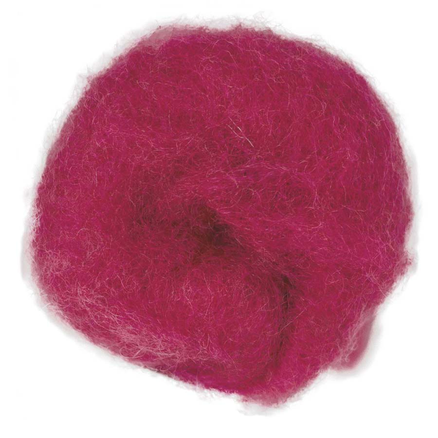 Carded Felt Wool Needle Felting Carded Batt Pink Orchid Maori DHG Raspberry