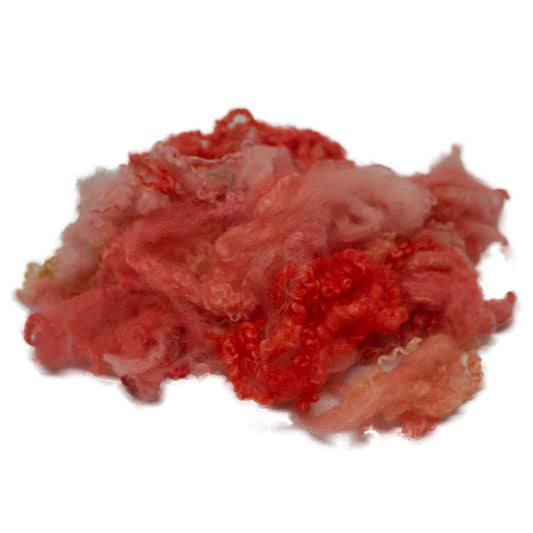 Reddish pink BFL (89) Wool Locks Mixed Shades |14g Fleece