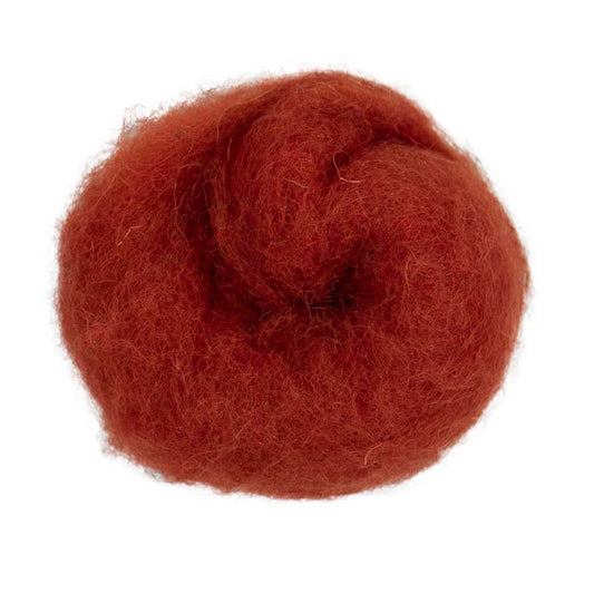 Carded Felt Wool Needle Felting Carded Batt Orange Maori DHG Rust