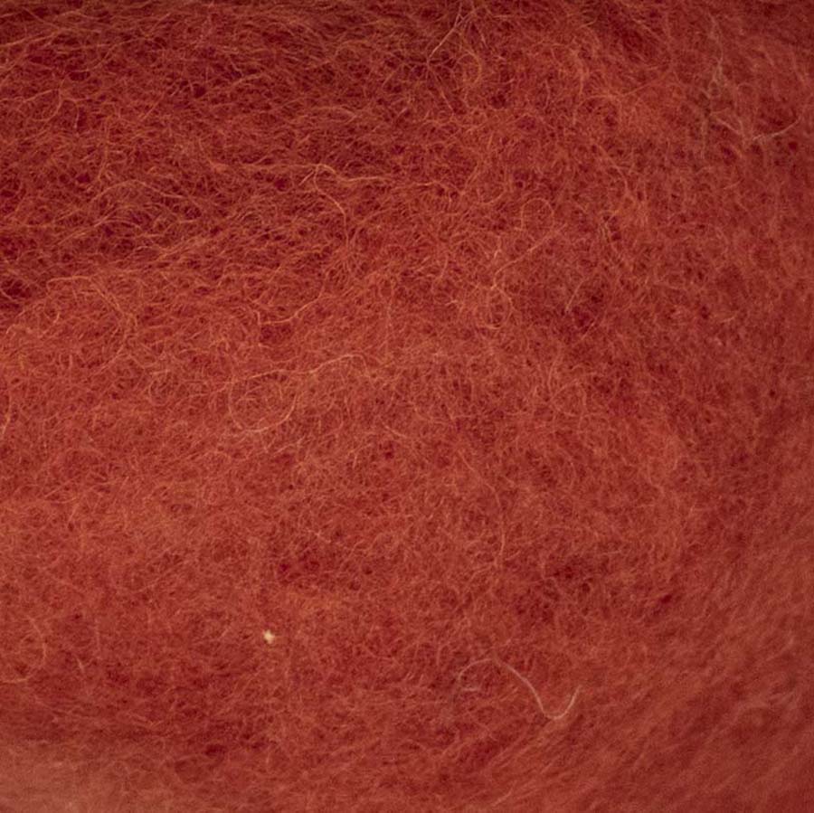 Carded Felt Wool Needle Felting Carded Batt Orange Maori DHG Rust