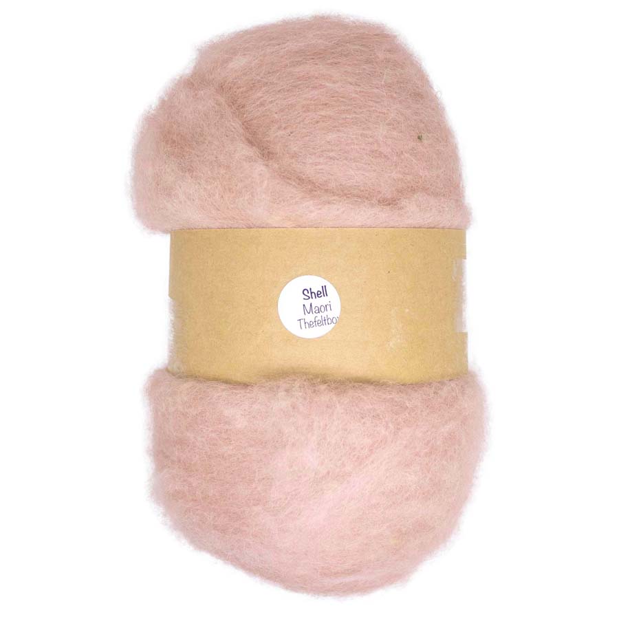 Carded Felt Wool Needle Felting Batting Skin Pink Maori DHG - Shell