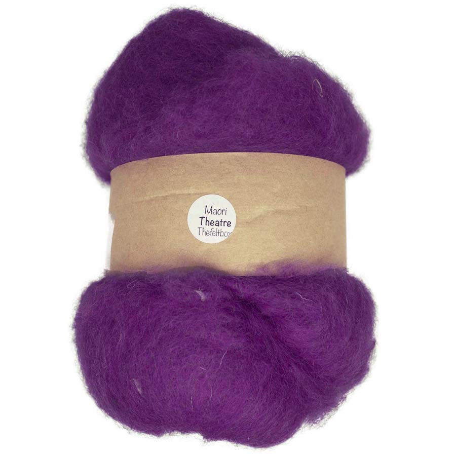 Carded Felt Wool Needle Felting Carded Batt Lilac Purple Maori DHG Theatre