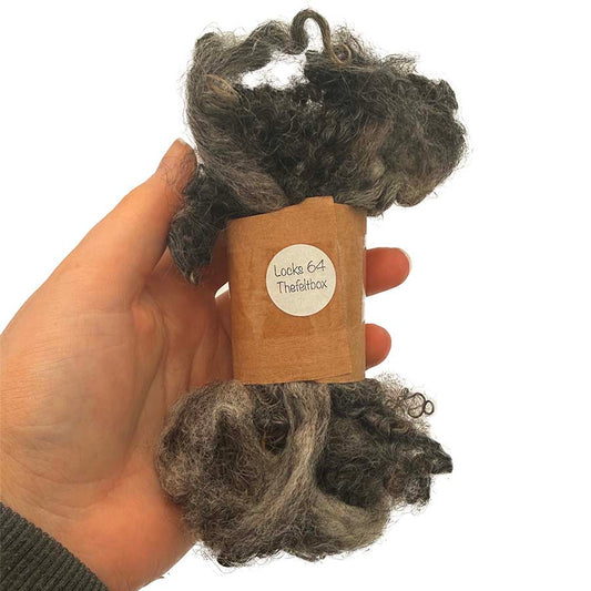Wensleydale wool locks shade 64, long curly fibre for needle felting hair fur texture natural lustrous locks UK
