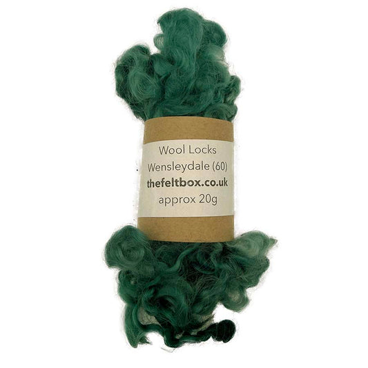 Emerald Green Wensleydale Curly Wool Locks (60) Hand Washed 20 g
