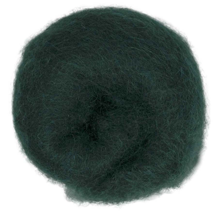 Carded Felt Wool Needle Felting Carded Batt Dark Green Fern Maori DHG Wood