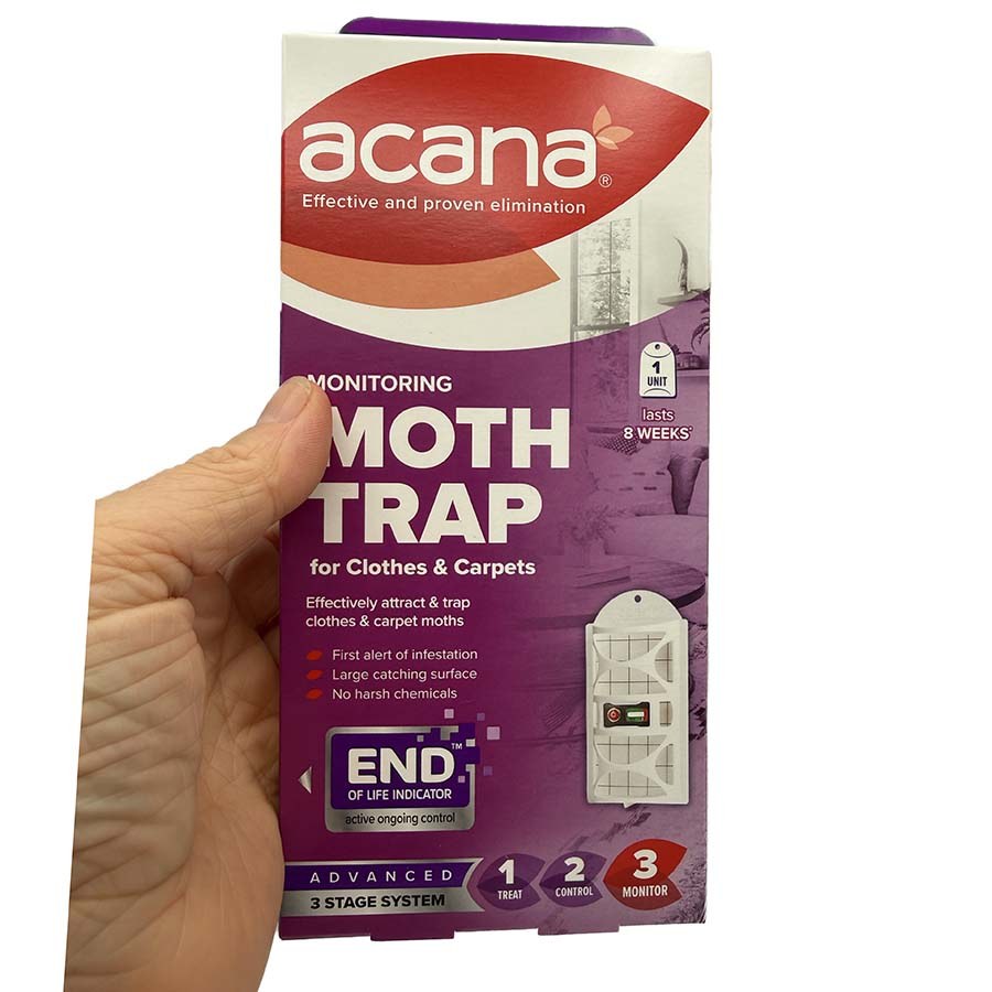 Acana moth monitoring trap pack held in hand | The Felt Box