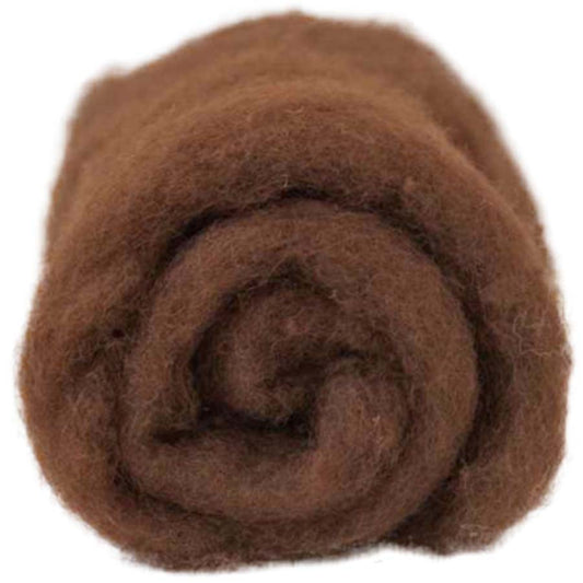 Carded Felt Wool Needle Felting Carded Batt Brown Maori DHG Bark