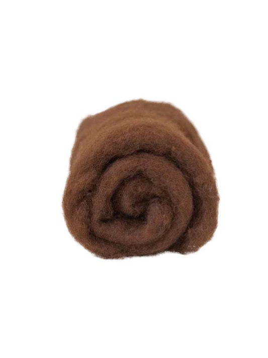 Carded Felt Wool Needle Felting Carded Batt Brown Maori DHG Bark