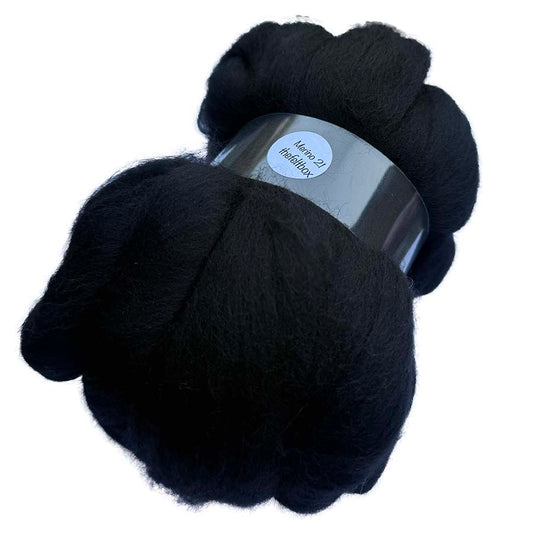 Merino Wool Top Black 100 g – Spinning & Needle Felting Fibre | The Felt Box