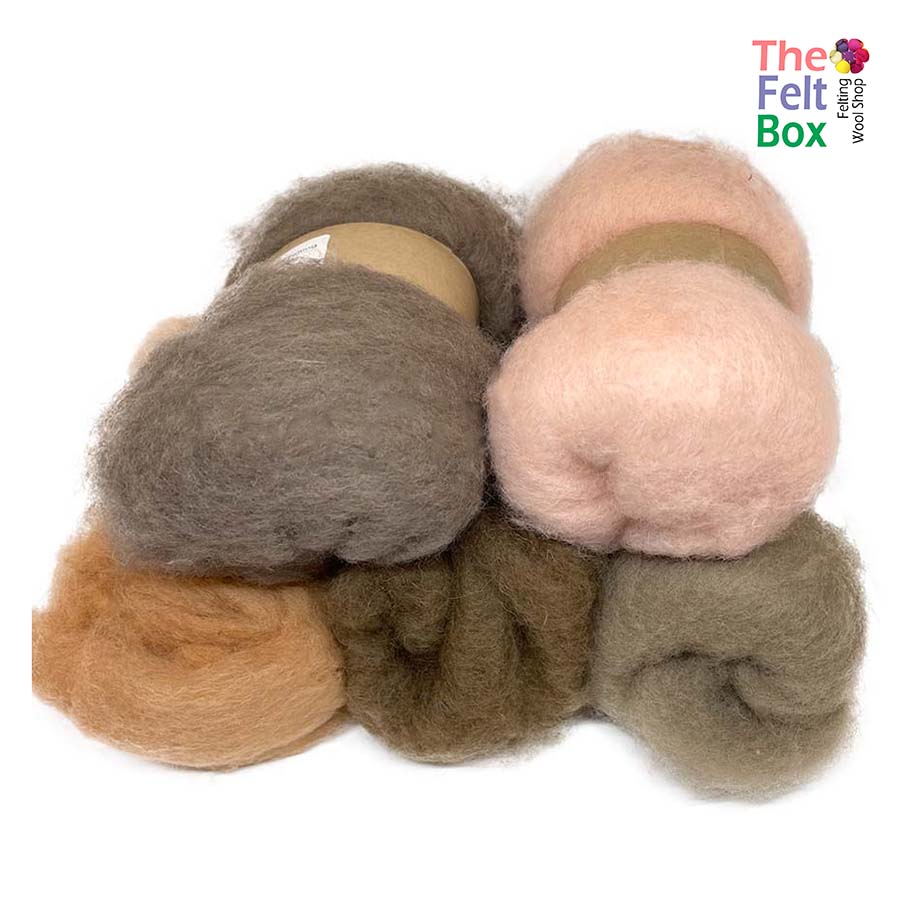 Needle Felting Carded Maori DHG Wool Stack 5 colours customisable