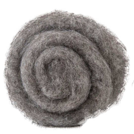 Carded Felt Needle Felting Wool Batt Bergschaf Natural Grey  DHG 20 - 500g