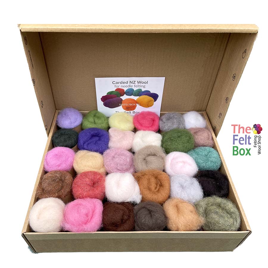 Needle Felting Wool Set Maori DHG 30 colours x 20 g Customisable