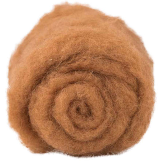 Carded Felt Wool Needle Felting Carded Batt Orange Caramel Maori DHG Cinnamon