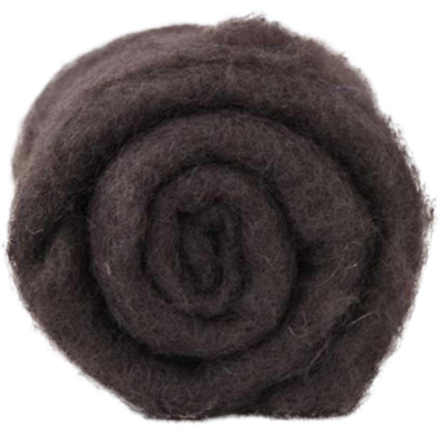 Carded Needle Felting Wool Batt Brown Maori DHG Coffee