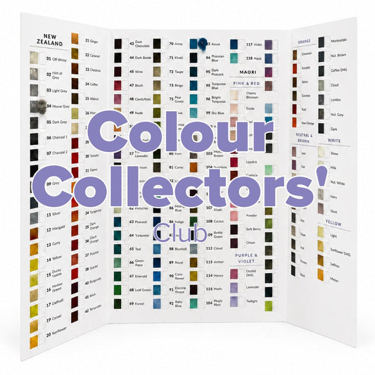 The Felt Box Colour Collectors' Club monthly subscription — six 20g shades of carded wool