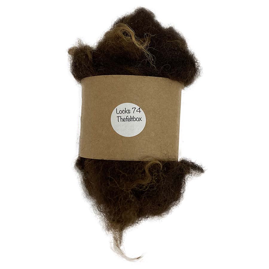 Hand-Washed Dark Brown Jacob Sheep Wool Locks (74) | 28g Fleece