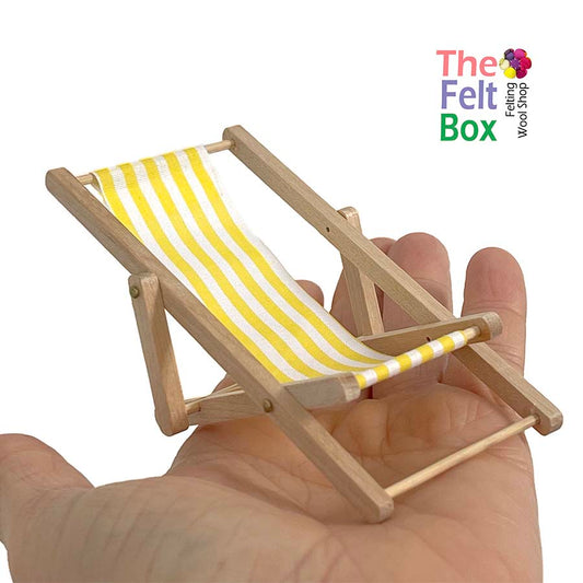Deck Chair Yellow Stripe Toy Accessory Miniature