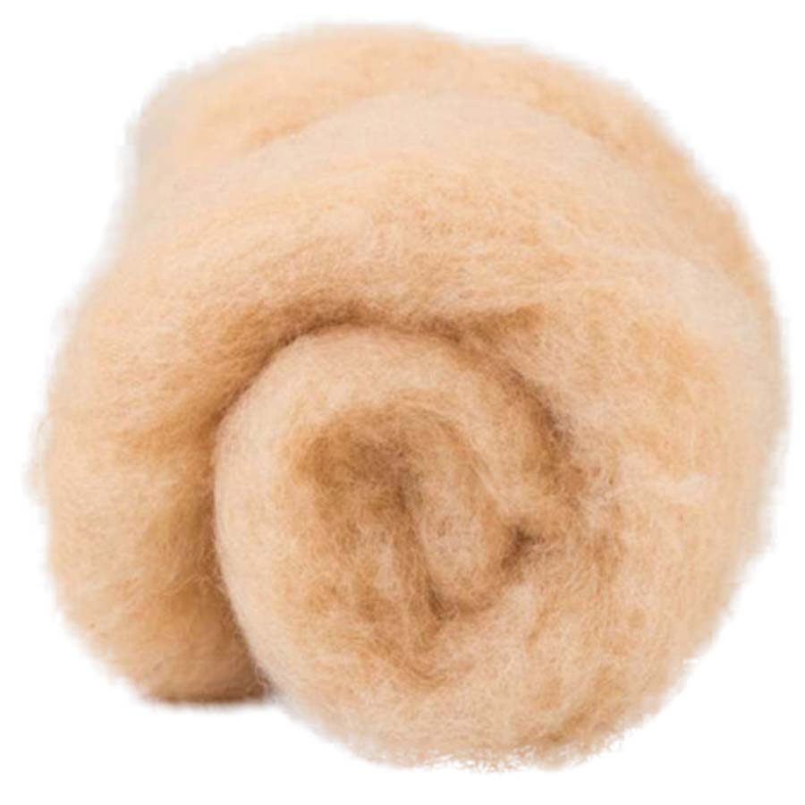 Carded Felt Wool Needle Felting Carded Batt Peach Beige Skin Nude Maori DHG Dune