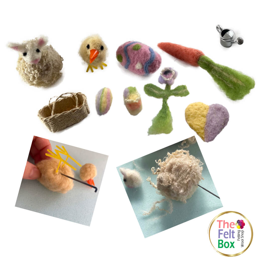 Needle Felting Kit – Cute  Easter Animals & Ornaments with Wool