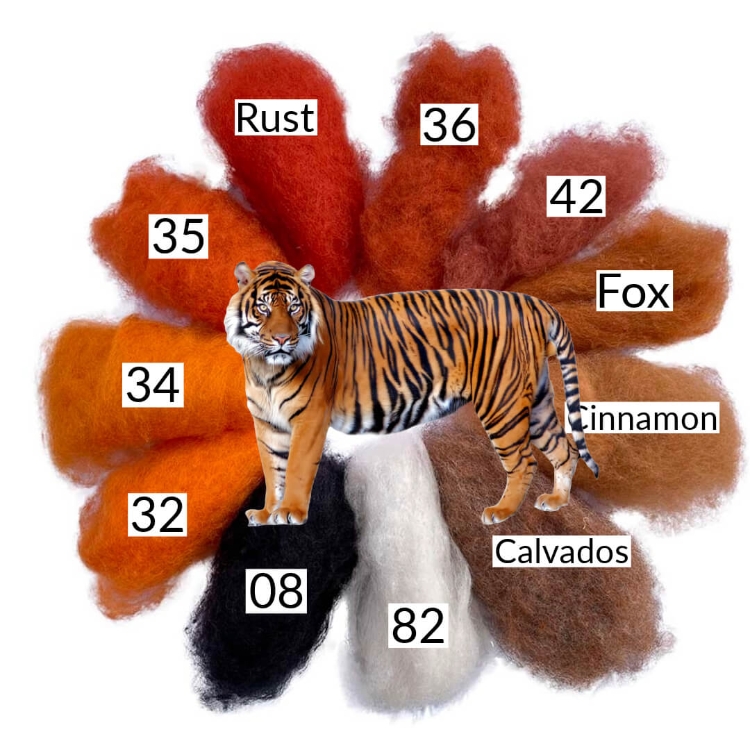 Felting Wool Set Tiger Wool Only NEW (no instructions) 50g