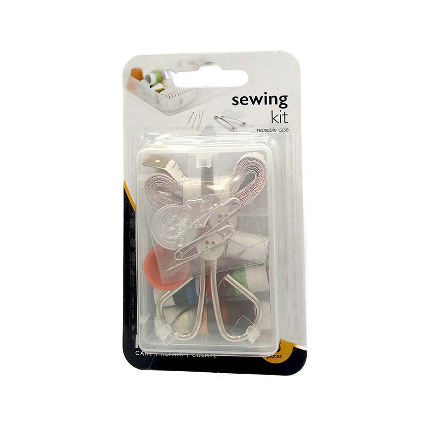 Korbond 13 piece sewing kit in reusable clear case, front of pack | The Felt Box