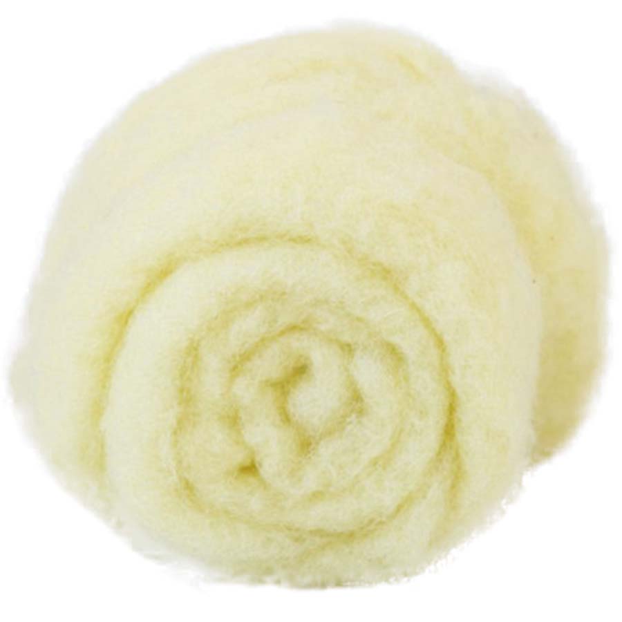 Carded Felt Wool Needle Felting Carded Batt Pale Yellow Maori DHG Light