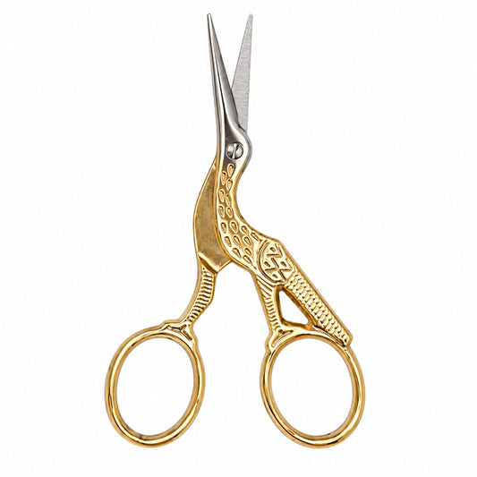 Gold stork embroidery scissors 9cm, The Felt Box