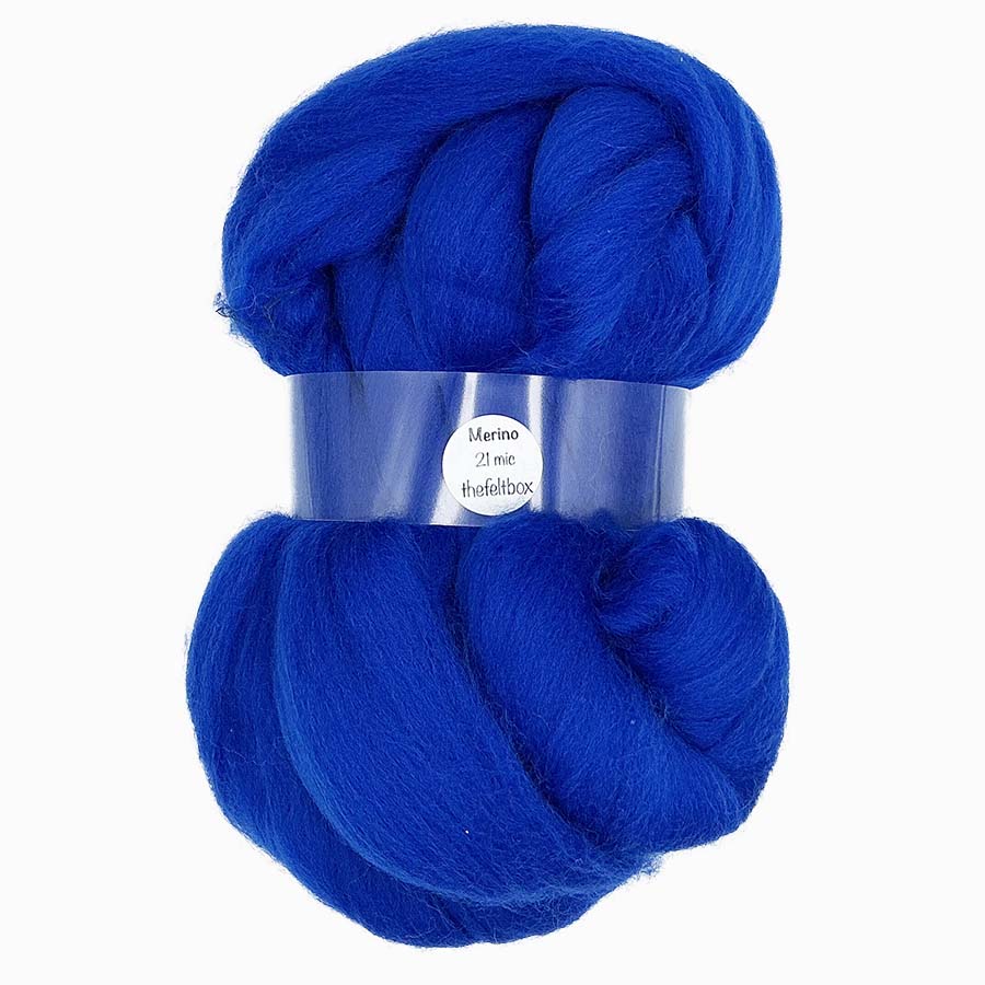 Blue merino wool top for needle felting – The Felt Box