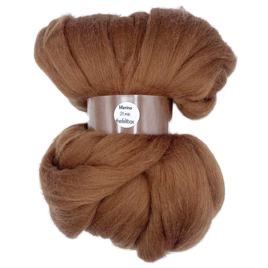 chocolate merino wool top for needle felting – The Felt Box