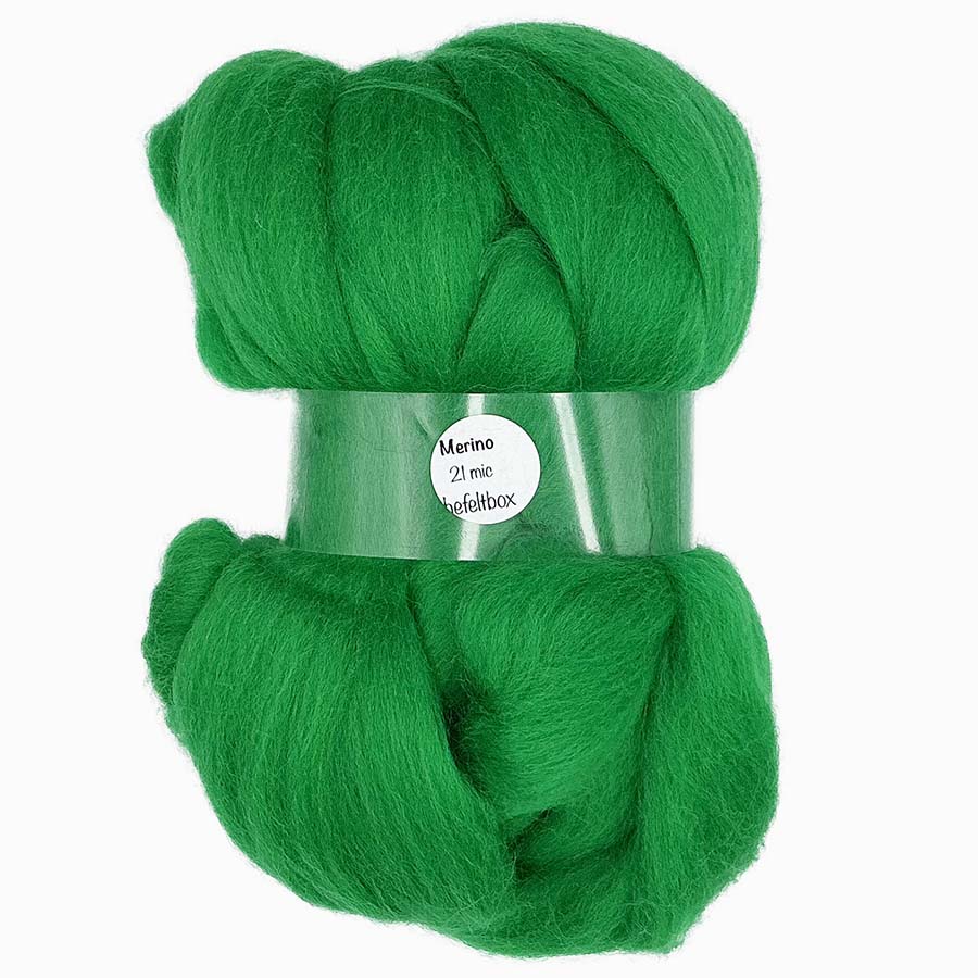 Green merino wool top for needle felting – The Felt Box