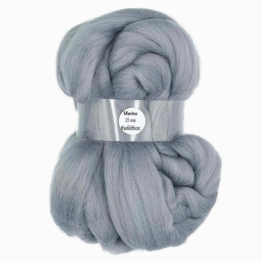 Grey merino wool top for needle felting – The Felt Box