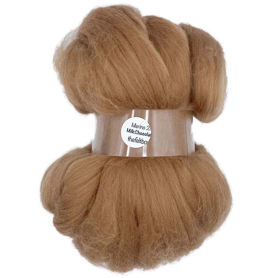 milk chocolate merino wool top for needle felting – The Felt Box