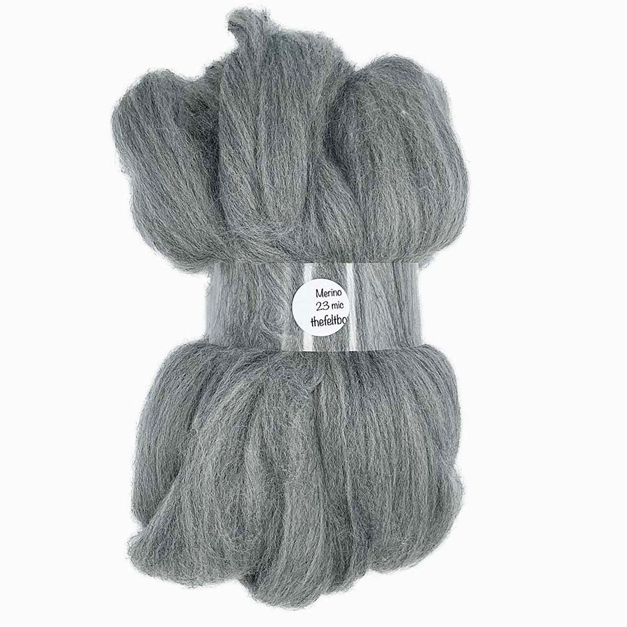 Natural Grey merino wool top for needle felting – The Felt Box