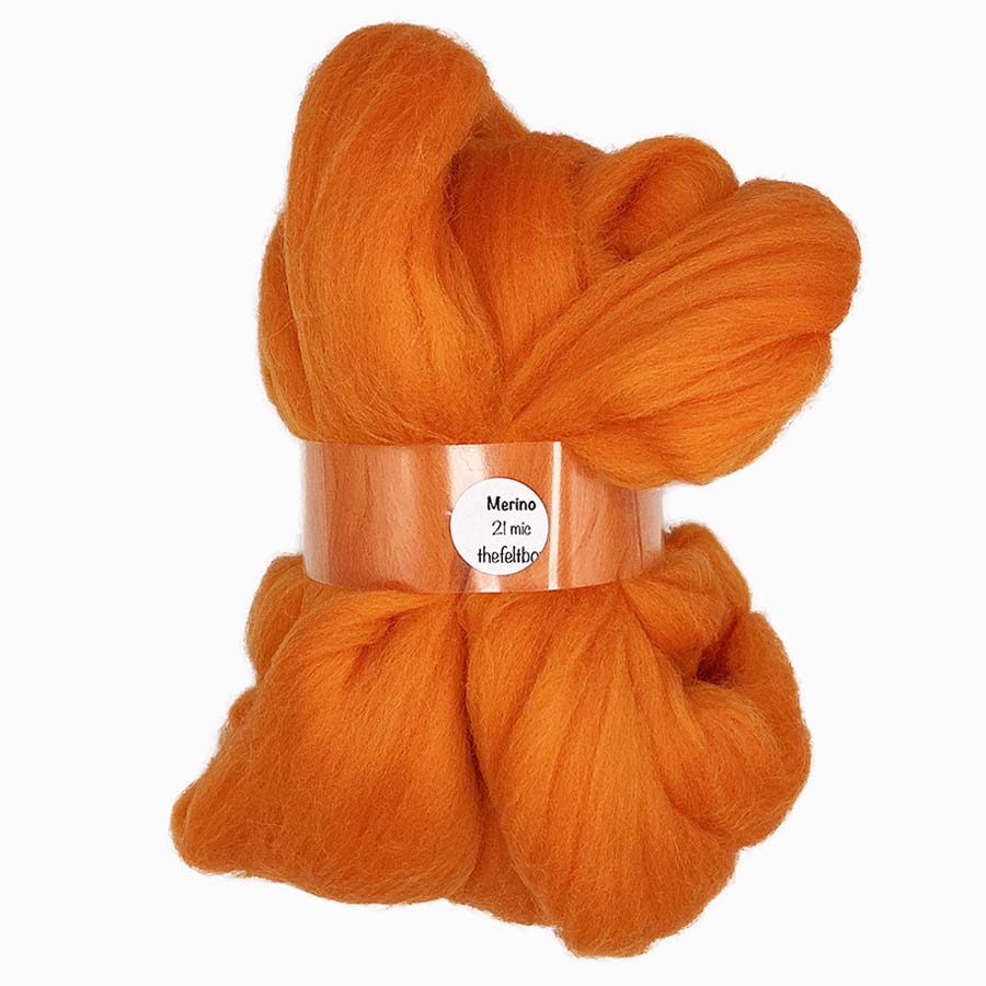 orange merino wool top for needle felting – The Felt Box