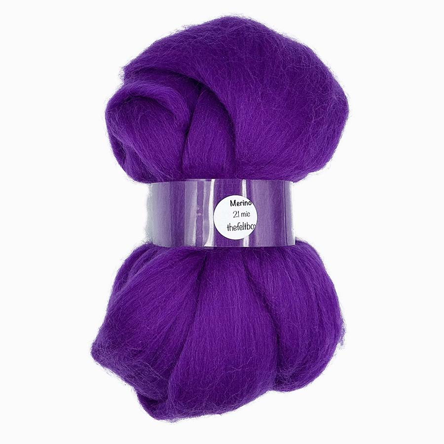 Purple merino wool top for needle felting – The Felt Box