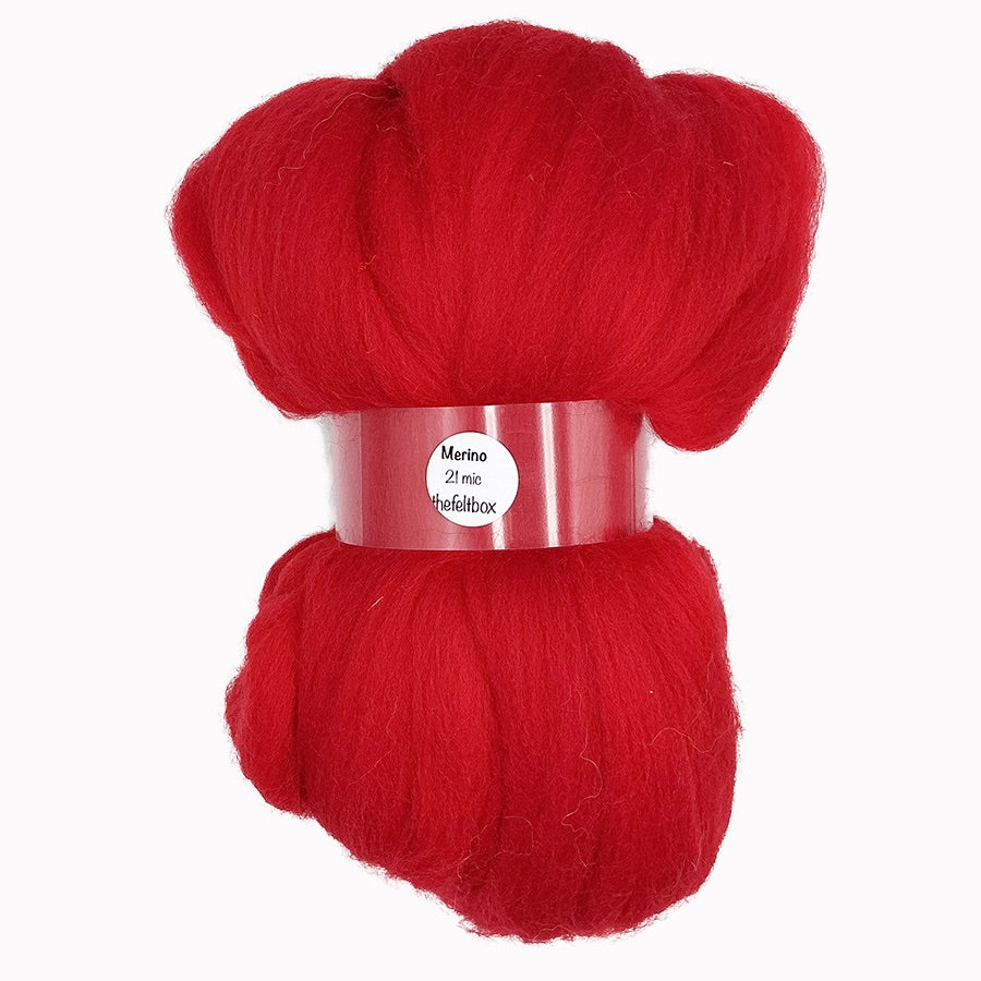 red merino wool top for needle felting – The Felt Box