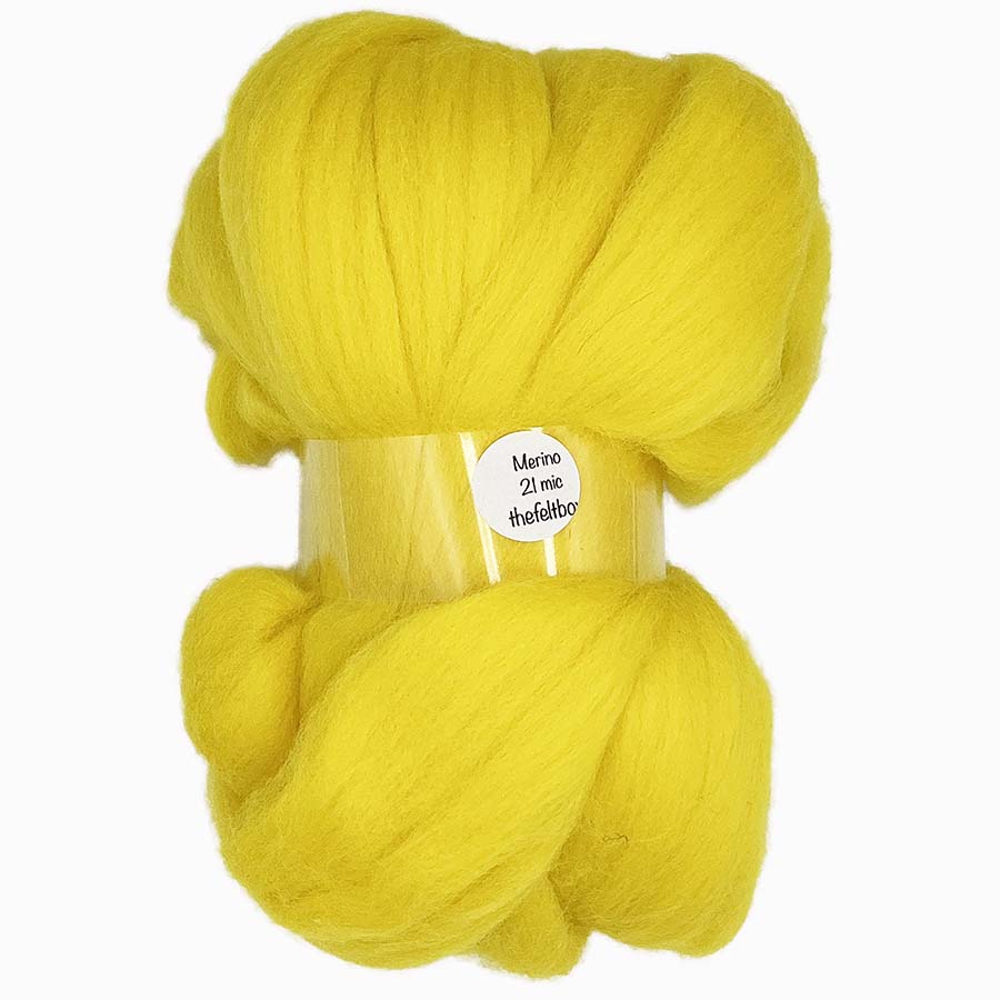yellow merino wool top for needle felting – The Felt Box