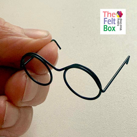 Spectacles Glasses for Needle Felting Black W 40 mm
