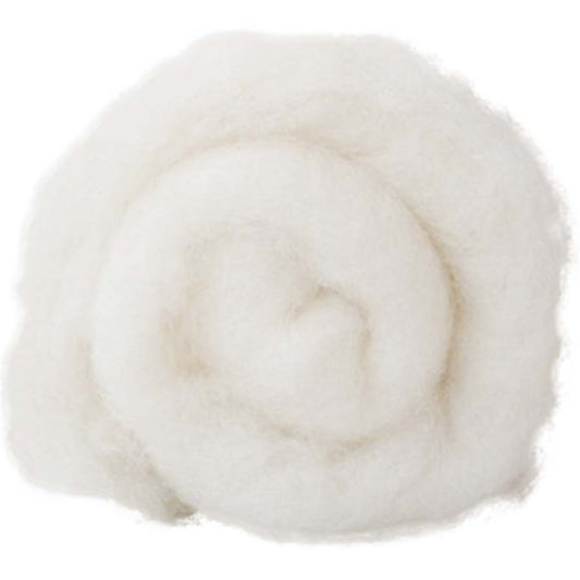 Carded Felt Wool Needle Felting Carded Batt White Maori DHG Milk