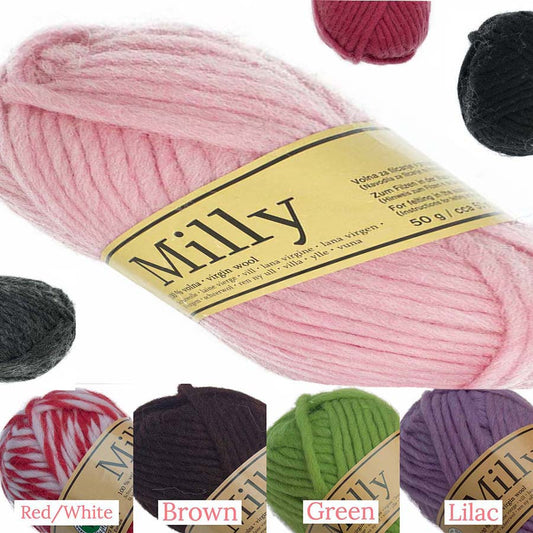 Light Chunky Yarn Milly  Pure Wool Knit and Felt 50 g