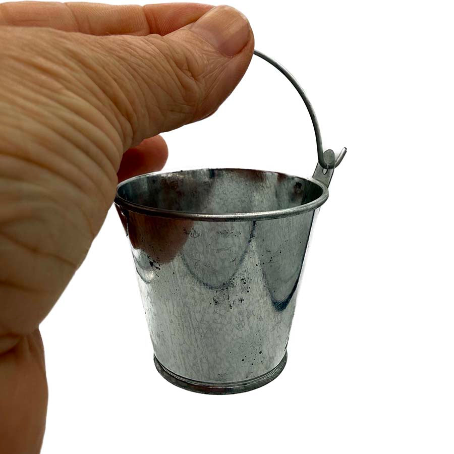 Mini Galvanised Bucket 55mm – Needle Felting Prop, Miniature Scenes & Fairy Gardens | The Felt Box