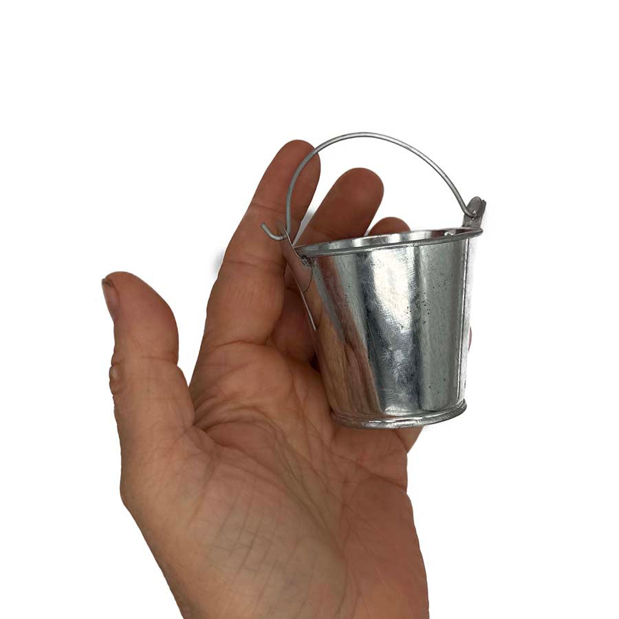 Mini Galvanised Bucket 55mm – Needle Felting Prop, Miniature Scenes & Fairy Gardens | The Felt Box