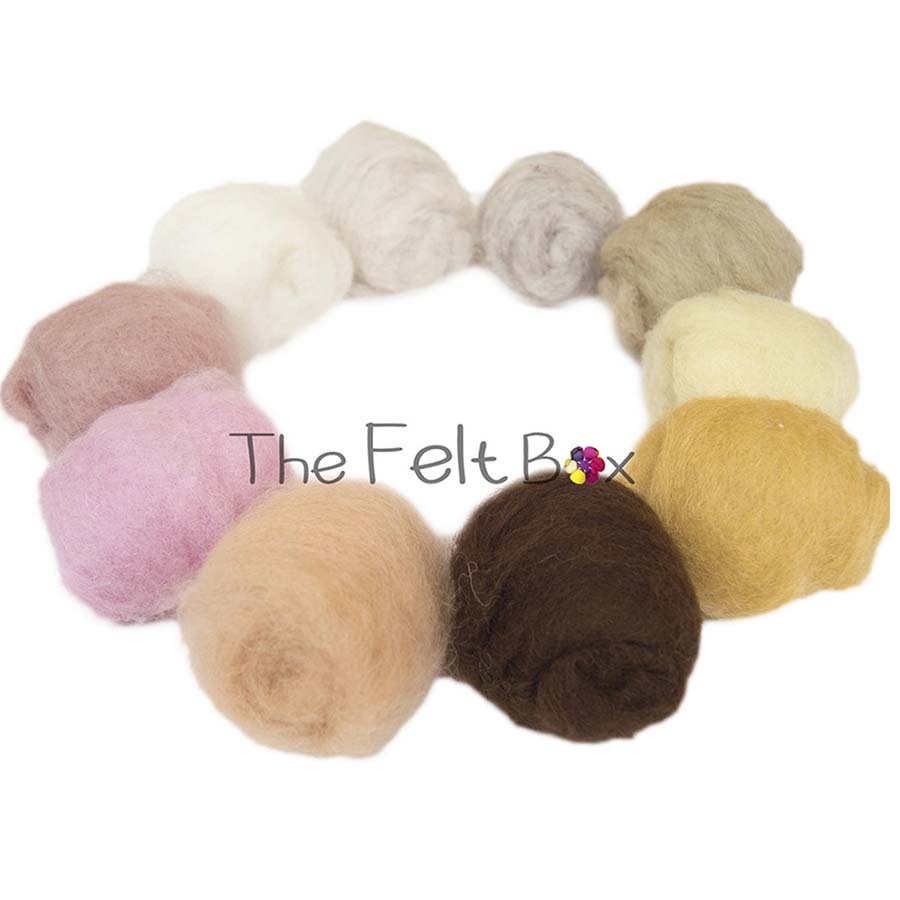 Carded Needle Felting Wool Shade Packs The Felt Box ®