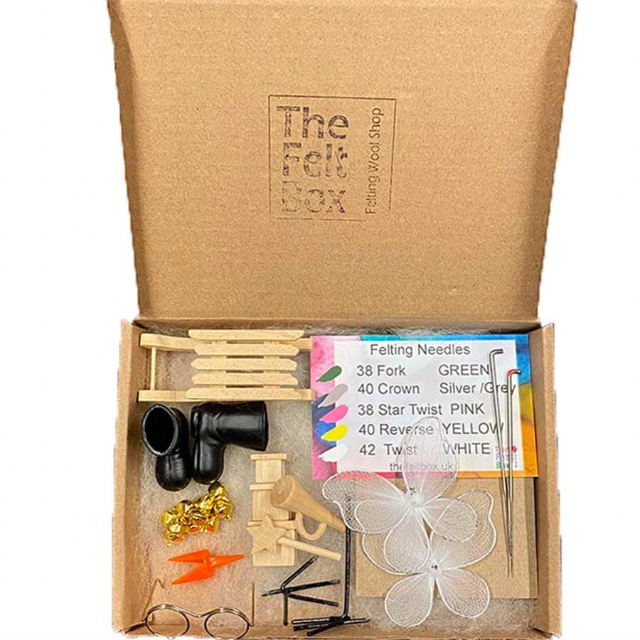 Christmas Needle Felting Kit | Wool, Tools & Festive Extras - Perfect Holiday Craft Kit by The Felt Box