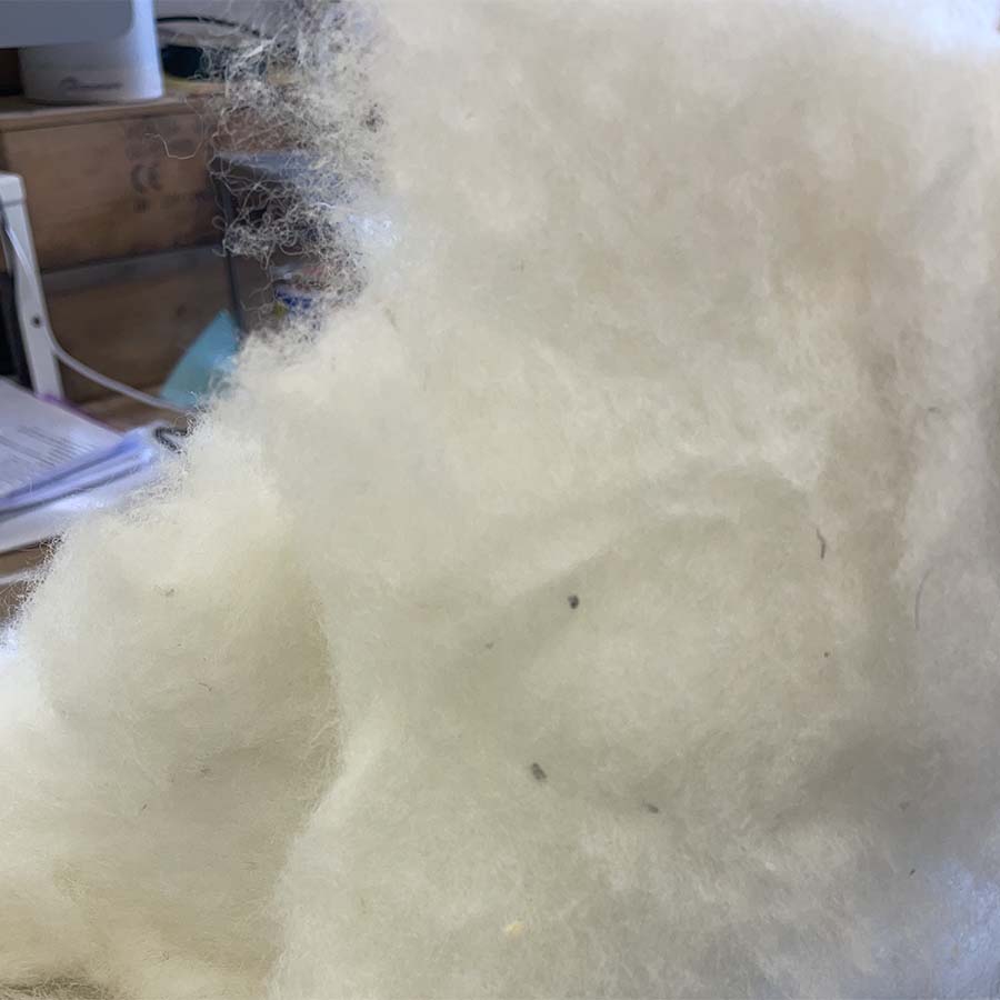 Carded Felt Wool Needle Felting Carded Batt White Maori DHG Snow