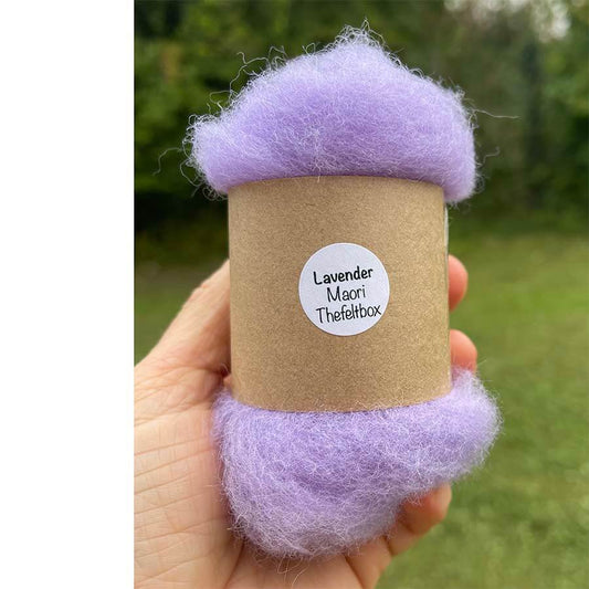 Carded Felt Wool Needle Felting Carded Batt Lilac Maori DHG Lavender