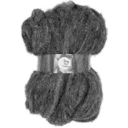 Grey sliver for needle felting in a soft neutral shade ideal for animals landscapes and natural fibre art projects