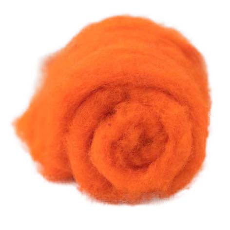 Carded Felt Wool for Needle Felting | Batt Maori DHG Neon Orange