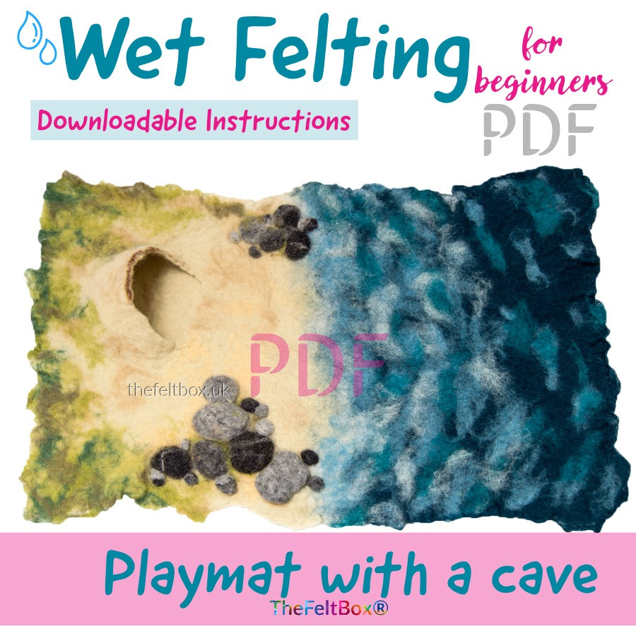 Wet Felting Play Mat PDF Tutorial – Beach Scene for Beginners